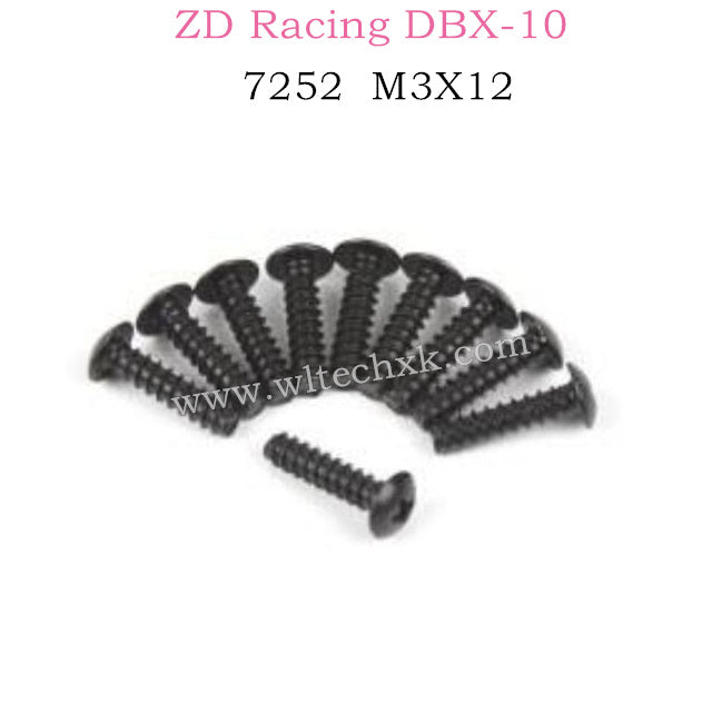 ZD RACING DBX10 Parts M3X12 Pan Self tapping Screw Set 7252
