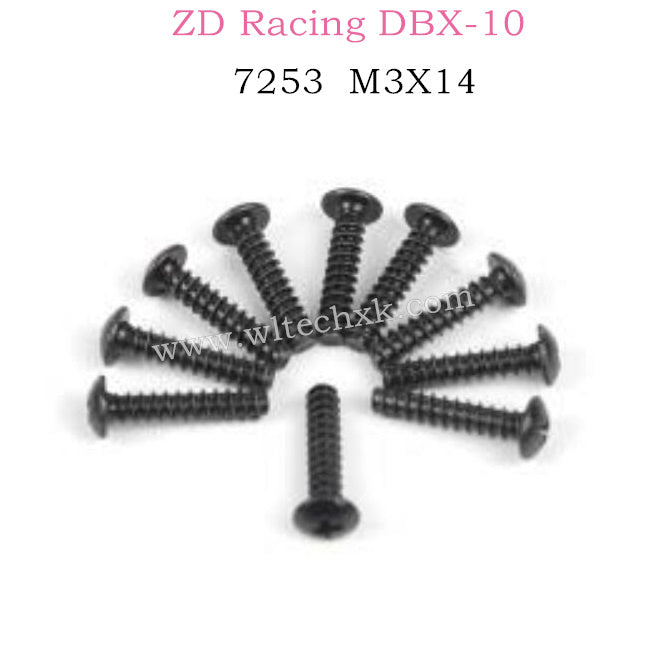 ZD RACING DBX10 Parts M3X14 Pan Self tapping Screw Set 7253