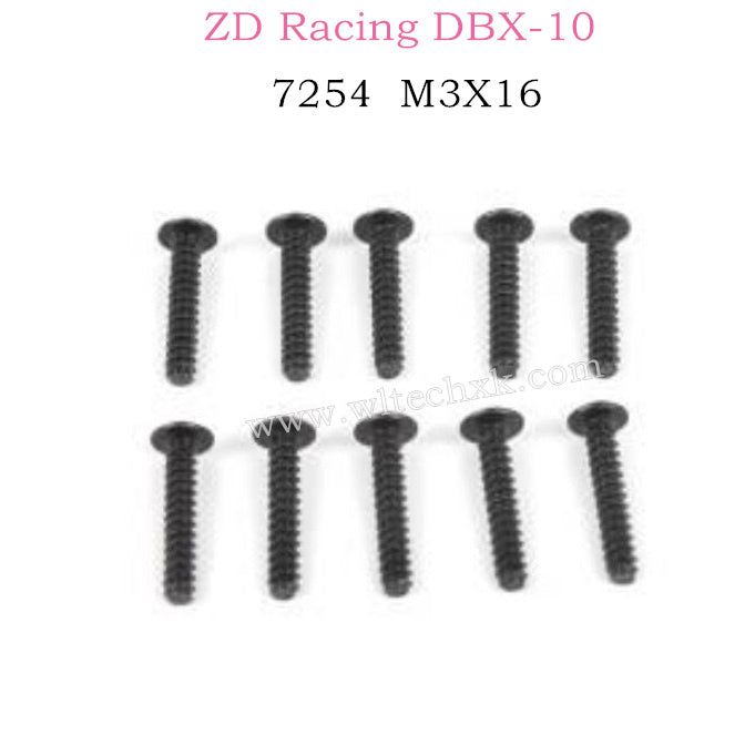 ZD RACING DBX10 Parts M3X16 Pan Self tapping Screw Set 7254