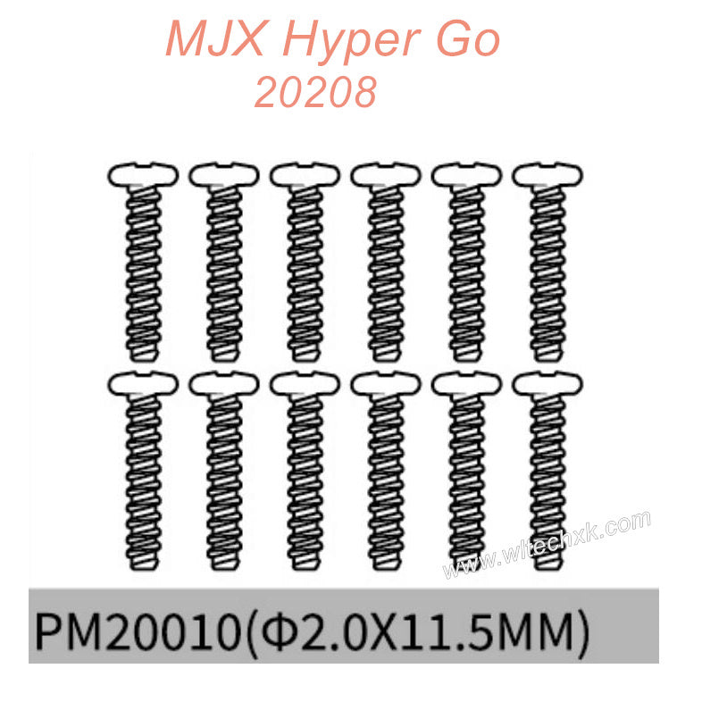 PM20010 MJX Hyper Go 20208 Original Parts Screws 2.0x11.5mm