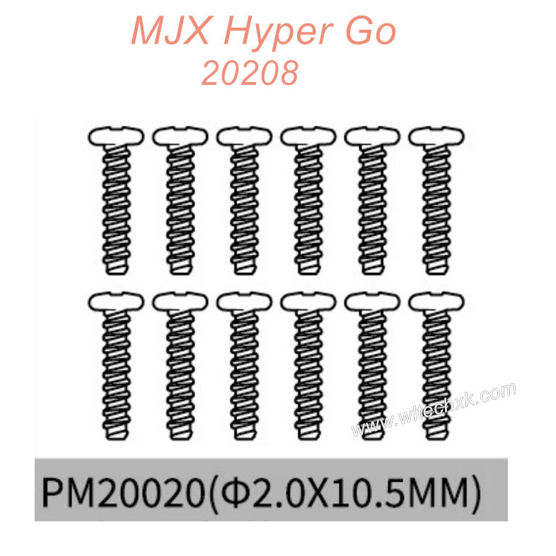 PM20020 MJX Hyper Go 20208 Original Parts Screws 2.0X10.5MM
