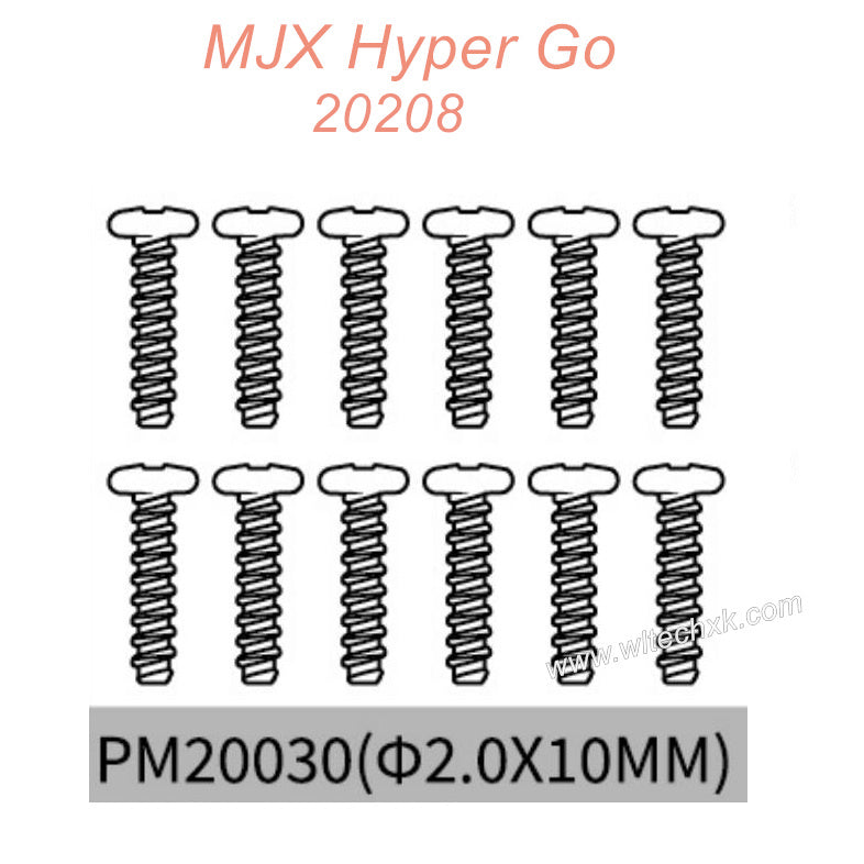 PM20030 MJX Hyper Go 20208 Original Parts Screws 2.0X10MM