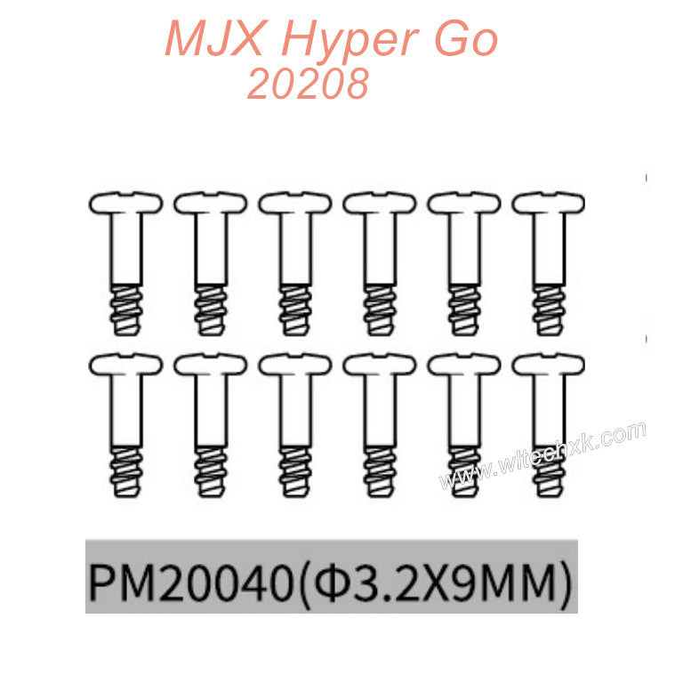 PM20040 MJX Hyper Go 20208 Original Parts Screws 3.2X9MM