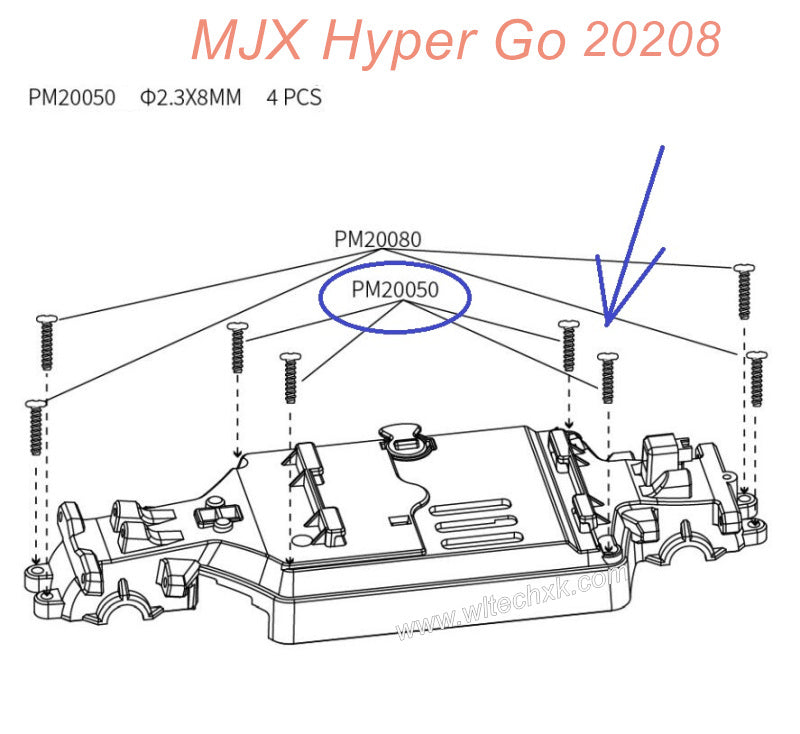 PM20050 MJX Hyper Go 20208 Original Parts Screws 2.3X8MM-1
