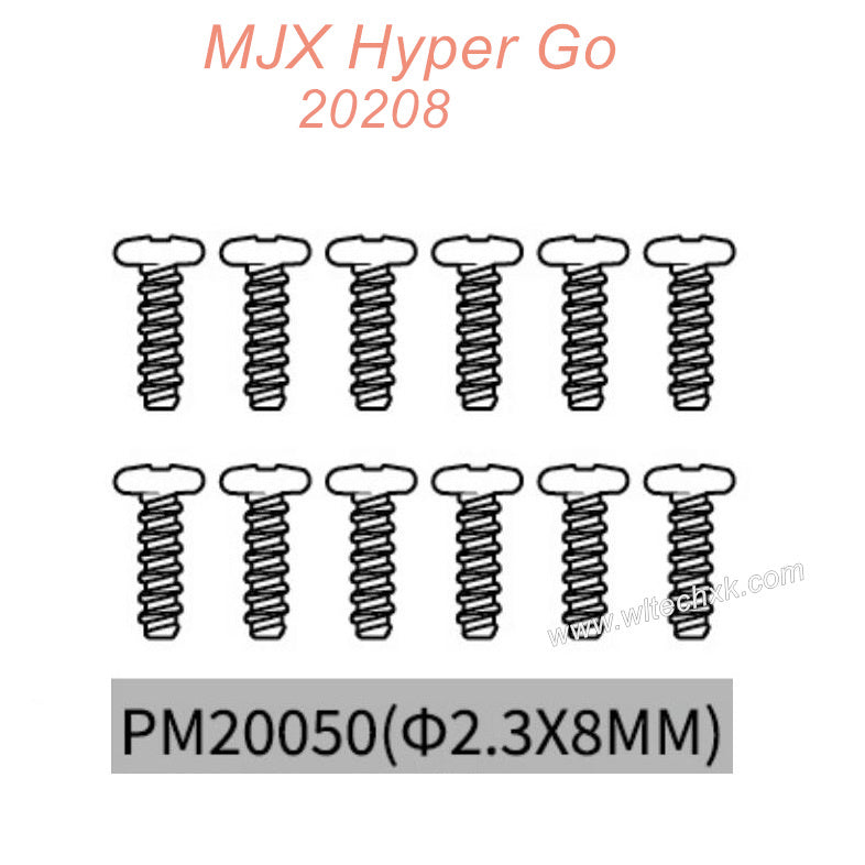 PM20050 MJX Hyper Go 20208 Original Parts Screws 2.3X8MM
