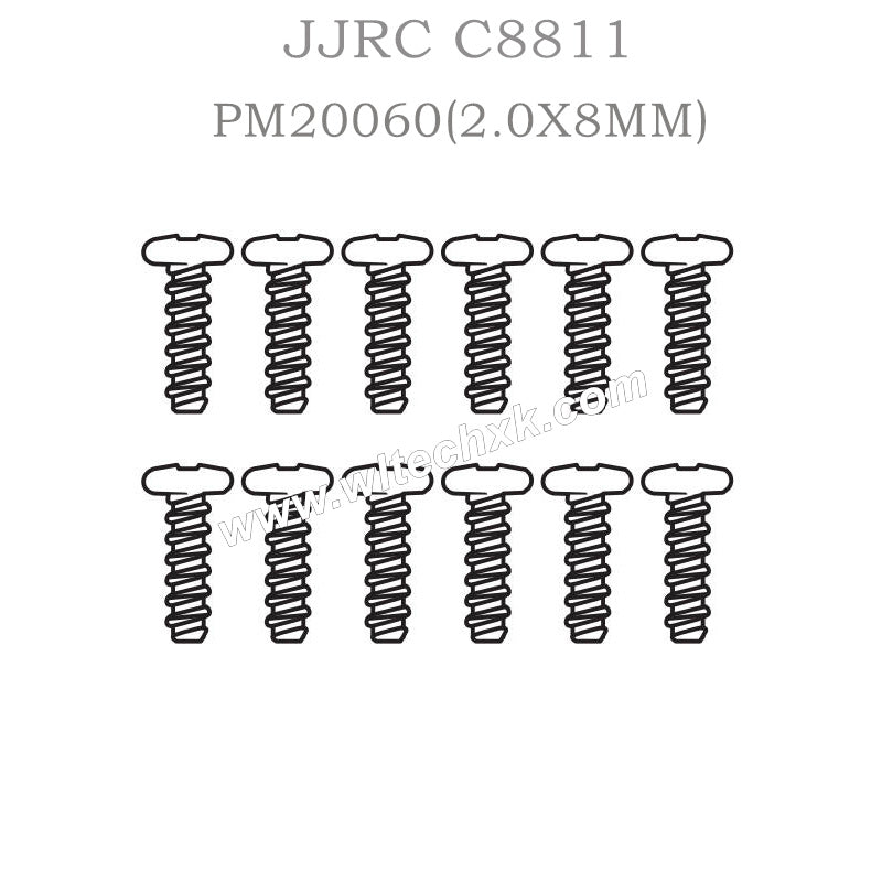 PM20060 JJRC C8811 Spare Parts (2.0X8MM) Round head flat tail screws