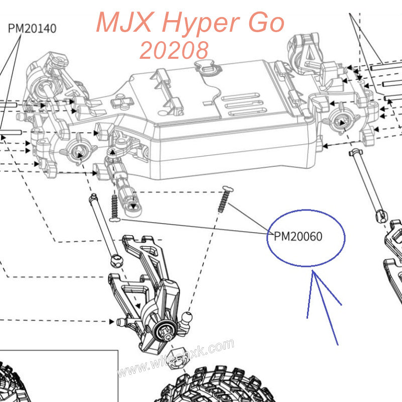 PM20060 MJX Hyper Go 20208 Original Parts Screws 2.0X8MM-1