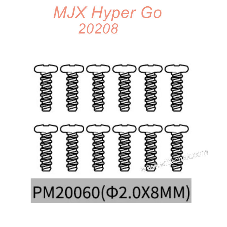 PM20060 MJX Hyper Go 20208 Original Parts Screws 2.0X8MM