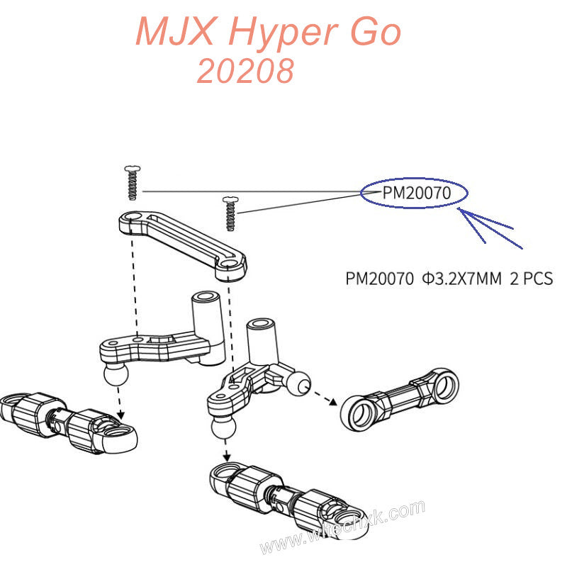PM20070 MJX Hyper Go 20208 Original Parts Screws 3.2X7MM-1