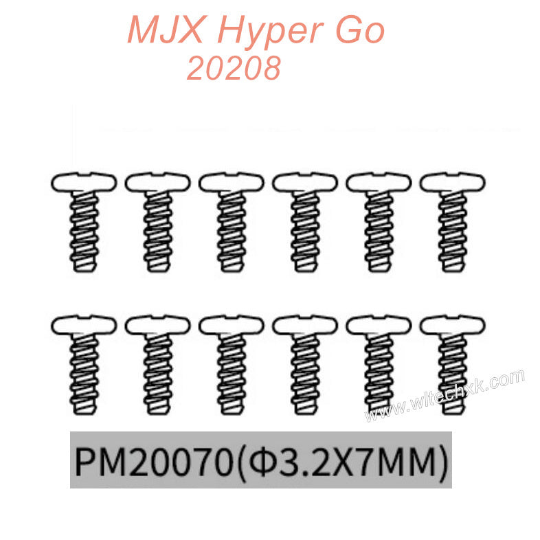 PM20070 MJX Hyper Go 20208 Original Parts Screws 3.2X7MM