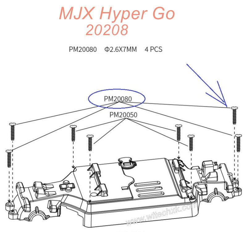 PM20080 MJX Hyper Go 20208 Original Parts Screws 2.6x7MM-1