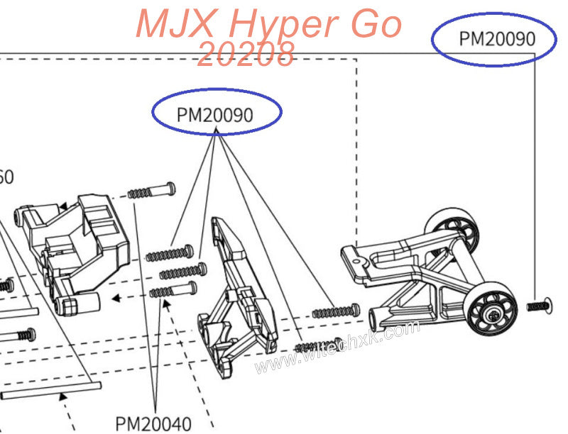 PM20090 MJX Hyper Go 20208 Original Parts Screws 2.0X7MM-1