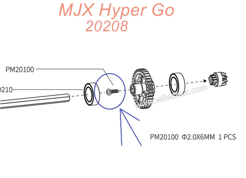 PM20100 MJX Hyper Go 20208 Original Parts Screws 2.0X6MM-1