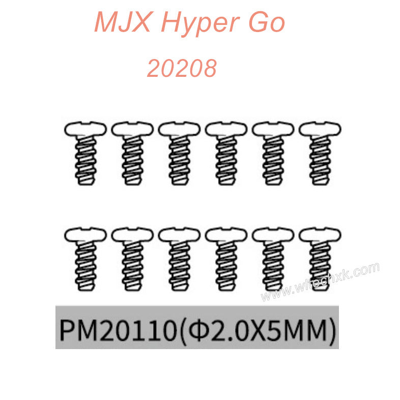 PM20110 MJX Hyper Go 20208 Original Parts Screws 2.0X5MM