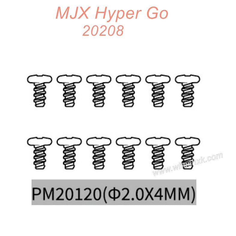 PM20120 MJX Hyper Go 20208 Original Parts Screws 2.0X4MM