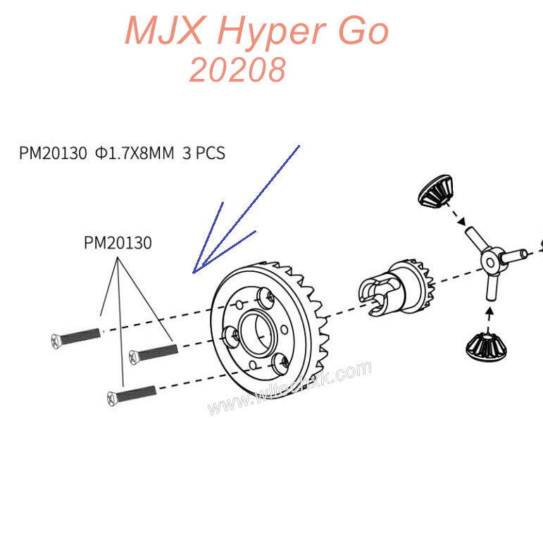 PM20130 MJX Hyper Go 20208 Original Parts Screws 1.7x8MM-1