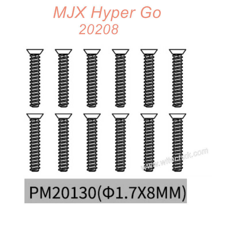 PM20130 MJX Hyper Go 20208 Original Parts Screws 1.7x8MM