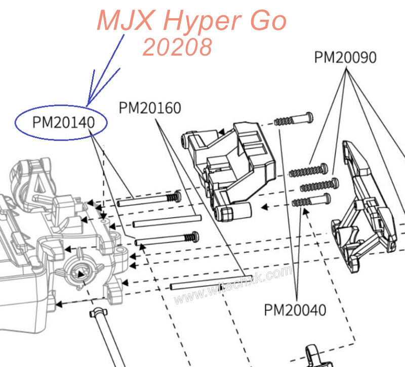 PM20140 MJX Hyper Go 20208 Original Parts Screws 2.0x22MM-1