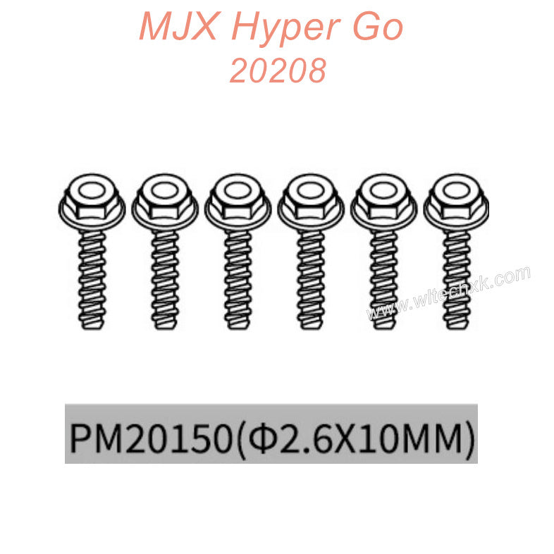 PM20150 MJX Hyper Go 20208 Original Parts Anti-Slip Screws 2.6x10MM