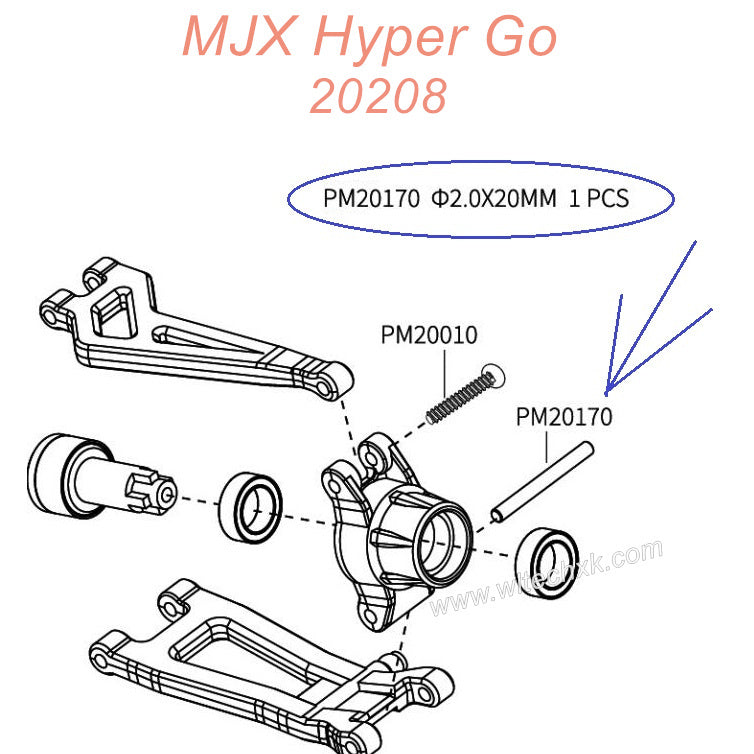 PM20170 MJX Hyper Go 20208 Original Parts Optical Axis 2.0x20MM-1
