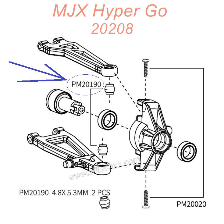 PM20190 MJX Hyper Go 20208 Original Parts Pivot Balls 4.8x5.3mm-1