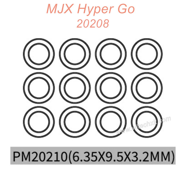PM20210 MJX Hyper Go 20208 Original Parts Bearing 6.35x9.5x3.2MM