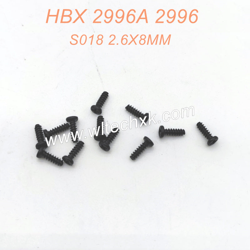 S018 2.6X8MM Pan Head Self Tapping Screws Parts For HAIBOXING 2996 2996A