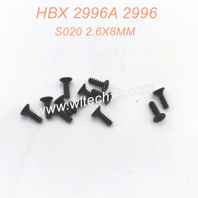 S020 2.6X8MM Countersunk Self Tapping Screws Parts For HAIBOXING 2996