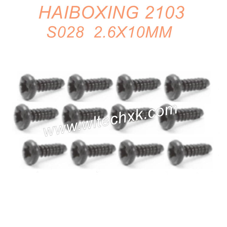 S028 HAIBOXING 2103 Parts Pan Head Mechanical Screws BMHO 2.6X10MM