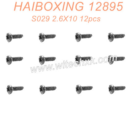 S029-HAIBOXING 12889 Parts Round Head Self Tapping Screw 2.6X10 12pcs