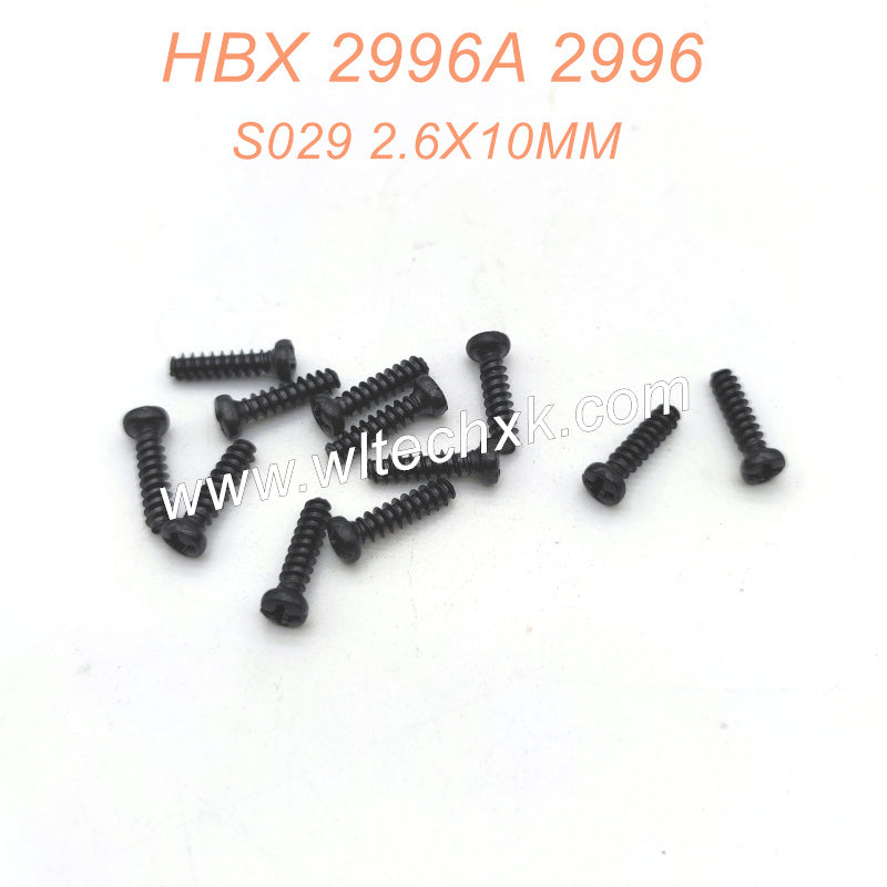 S029 2.6X10MM Pan Head Self Tapping Screws Parts For HAIBOXING 2996 2996A