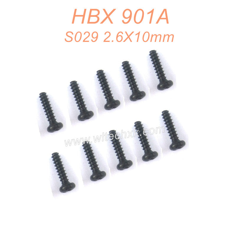 S029 Round Head Self Tapping Screw  2.6X10 Parts For HAIBOXING 901A