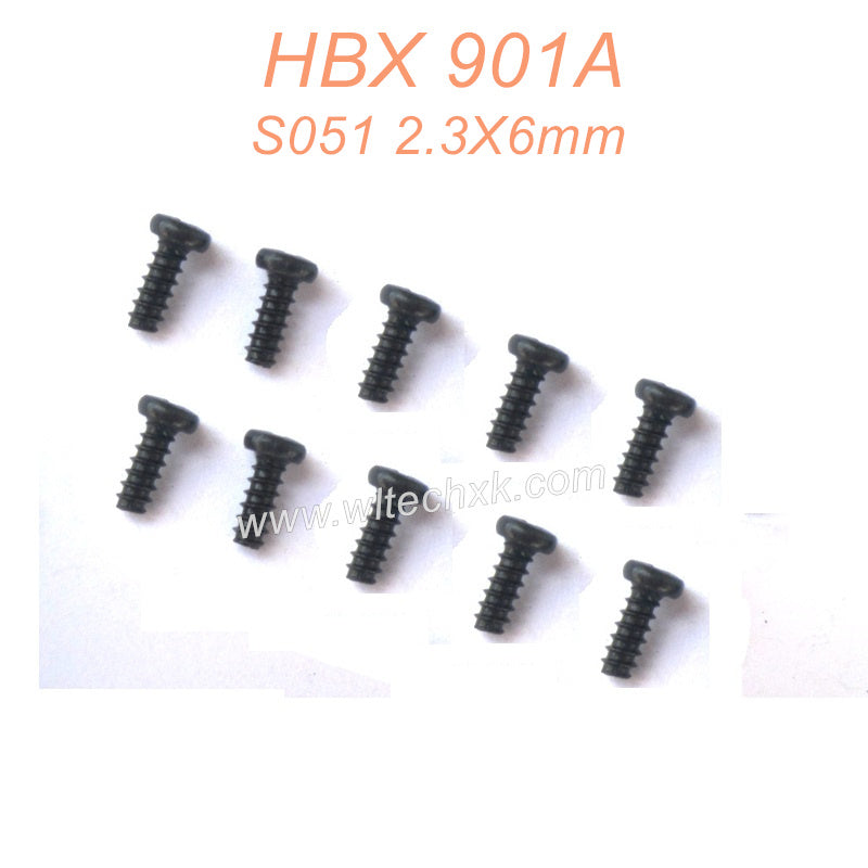 S051 Round Head Self Tapping Screw 2.3X6mm Parts For HBX 901A