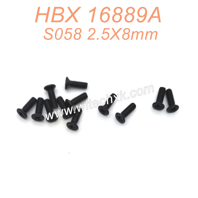 S058-HAIBOXING 16889A 16889 Parts 2.5X8mm Countersunk Screws