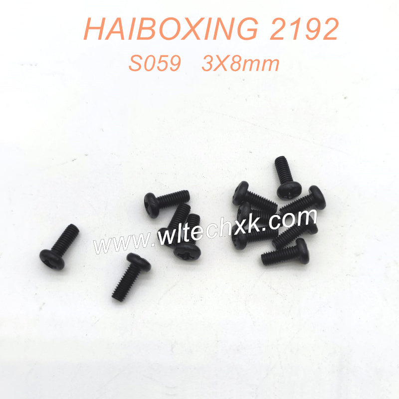 S059 Pan Head Screws BMHO 3X8mm Parts For HAIBOXING 2192