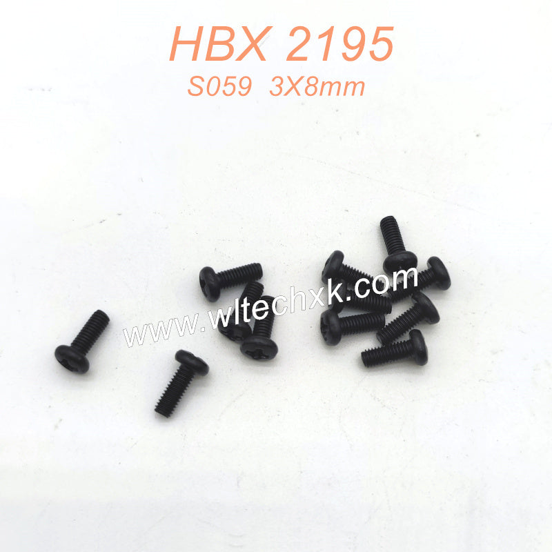 S059 Pan Head Screws BMHO 3X8mm Parts For HBX 2195 RC Car