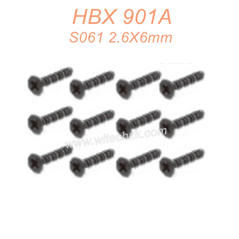 S061 Screw KBHO 2.6X6mm Parts For HBX 901A