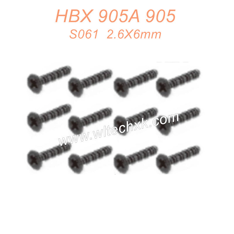 S061 Screw KBHO 2.6X6mm Parts For HAIBOXING 905A 905