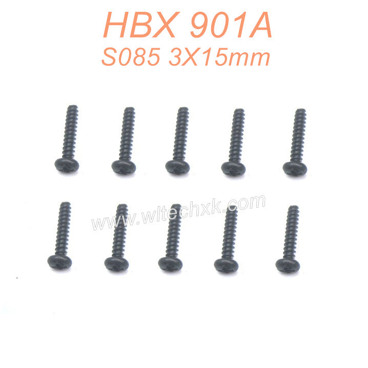 S085 Round Head Self Tapping 3X15mm Parts For HBX 901A