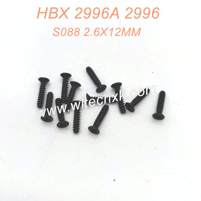 S088 2.6X12MM Countersunk Self Tapping Screws Parts For HAIBOXING 2996 2996A