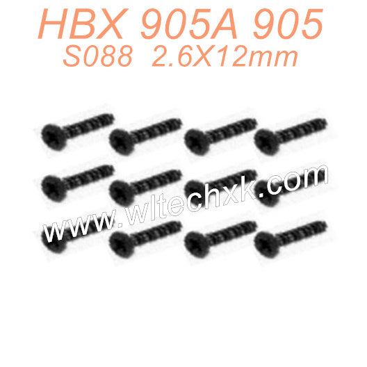 S088 Countersunk Self Tapping KBHO 2.6X12mm Parts For HAIBOXING 905A 905