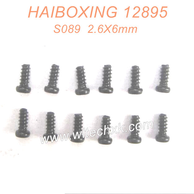 S089-HAIBOXING 12889 RC Car Parts Round Head Self 2.6X6mm-3