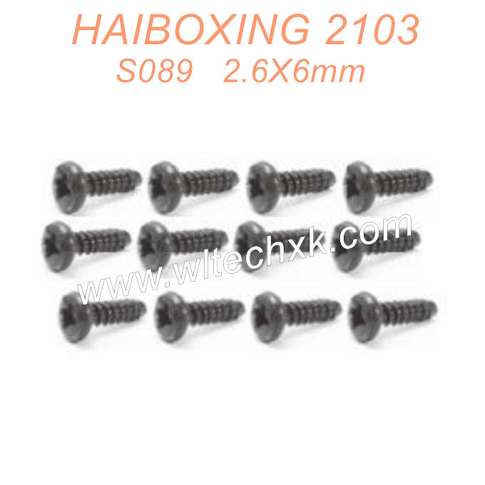 S089-HAIBOXING 2103 Parts Pan Head Self Tapping Screws PBHO2.6X6mm