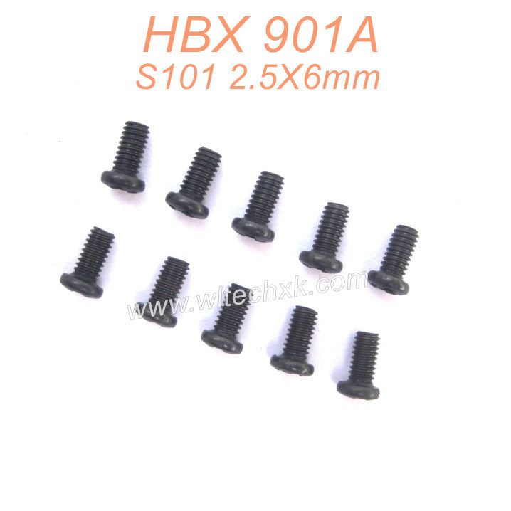 HAIBOXING HBX 901 901A RC CAR Parts Round Head Screw 2.5X6mm S101