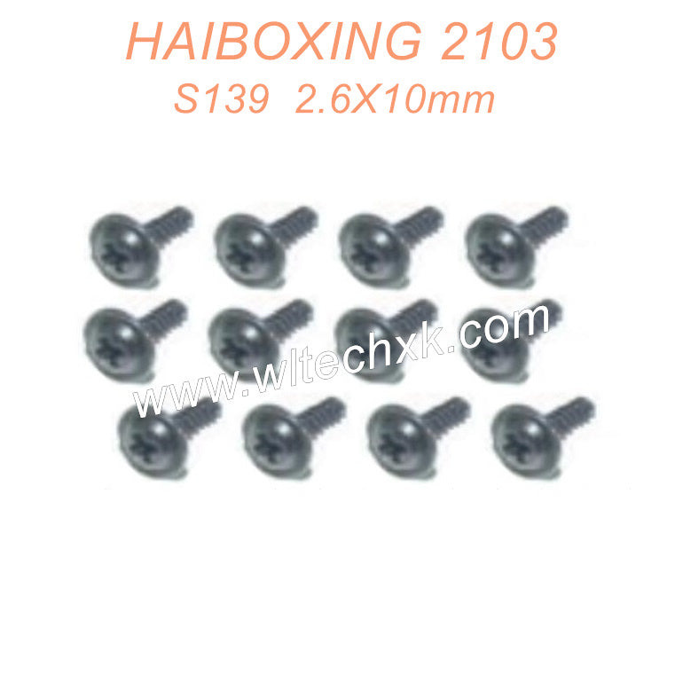 S139 HAIBOXING 2103 Parts Flange Head Self Tapping Screws PWTHO 2.6X10mm