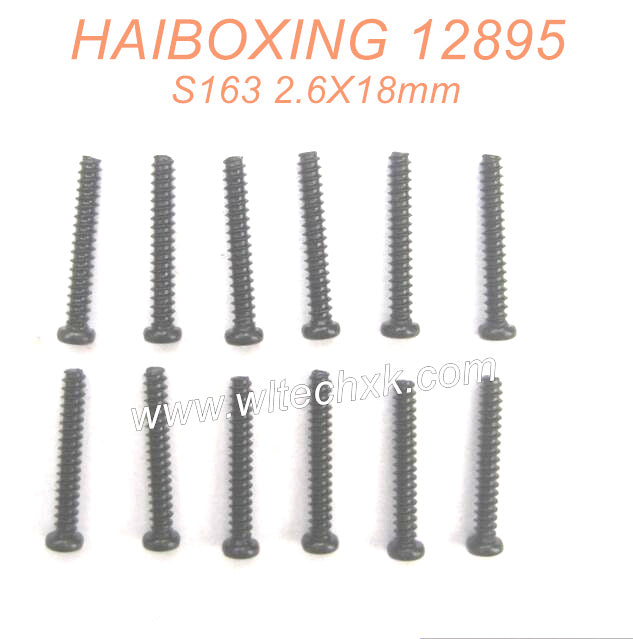 S163-HAIBOXING 12889 Parts Round Head Self Tapping Screws 2.6X18mm-3