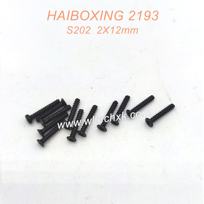 S202 Countersunk Tapping Screws KBHO 2X12mm Parts For HAIBOXING 2193 Drift RC Car-1