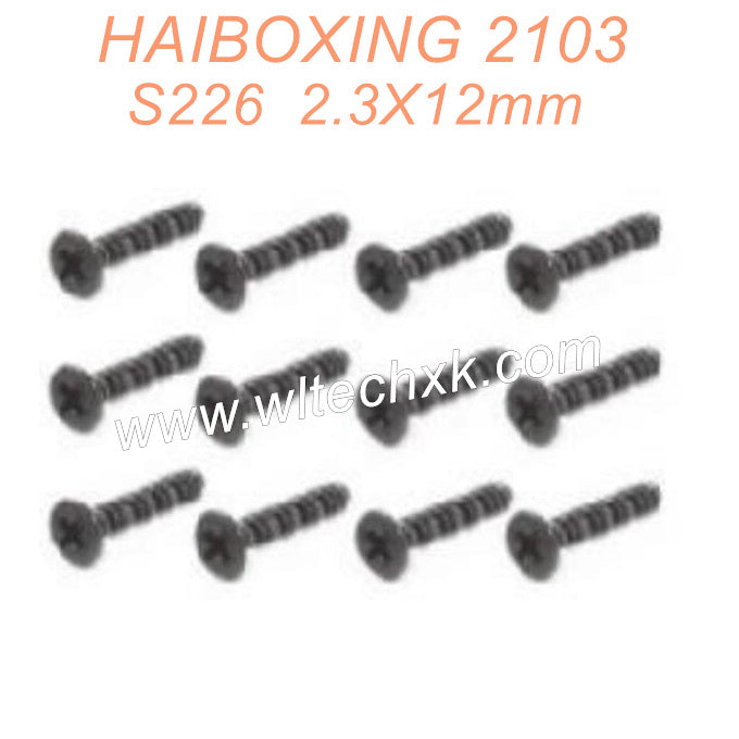 S226-HAIBOXING 2103 rc car Parts Countersunk Self Tapping Screws KBHO2.3X12mm