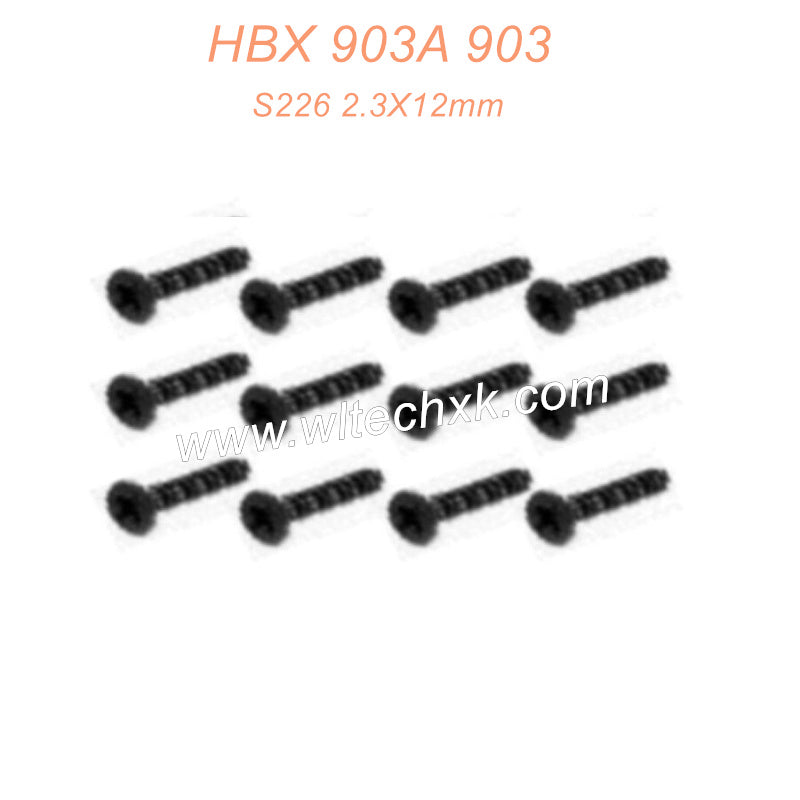 S226 Countersunk Self Tapping KBHO 2.3X12mm Parts For HBX 903 903A