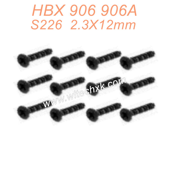 S226 HBX 906 906A RC Car Parts Countersunk head self-tapping Screws KBHO2.3X12mm